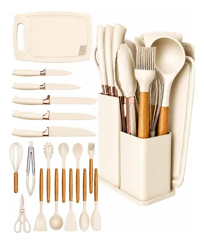 Kit Utensílios De Cozinha Premium Silicone 19 Peças Grande