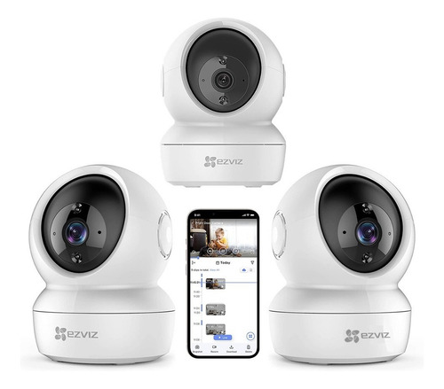 Imagen 2 de 10 de Kit 3 Camara Seguridad Ip Wifi Casa Hikvision Ezviz C6n