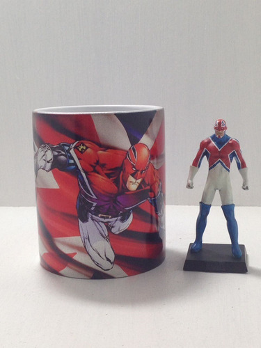 Caneca Cerâmica Especial Prata Capitão Britânia Marvel