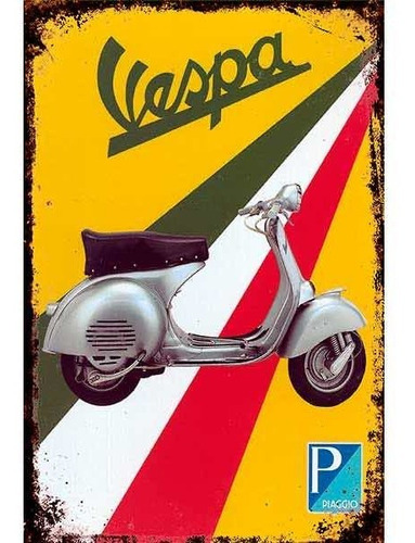Cartel Chapa Vespa Moto Vintage Y Más