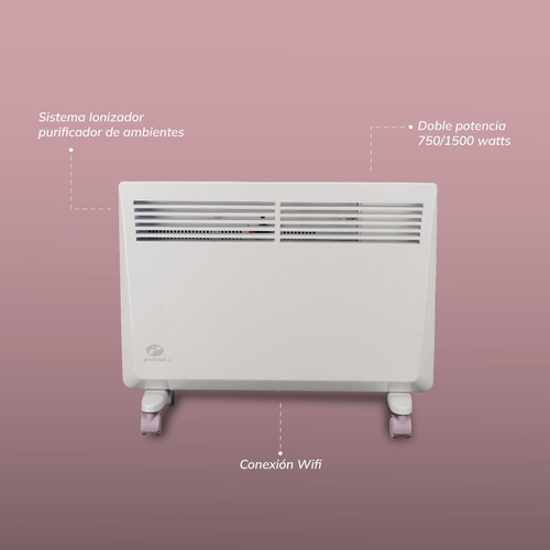 Imagen 4 de 4 de Calefactor Eléctrico Modelo Roble Wifi 750/1500w Pabst