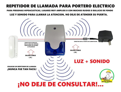 Portero Electrico Timbre Con Frente De Aplicar Plastico Ag