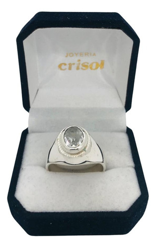 Anillo Sello En Plata C/circonia Oval (s149)