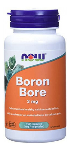 Boron 3 Mg 100 Cápsulas Vegetales Now