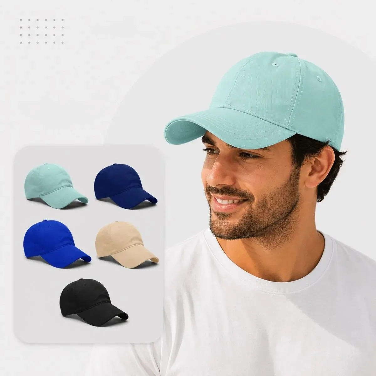 Kit 5 Bonés Aba Curva Liso Masculino Dad Hat Strapback Preto/royal/marinho/bege/azulbb Un