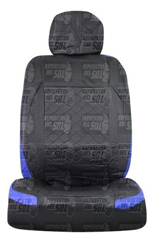 Funda Asiento Cuerina Borde Azul