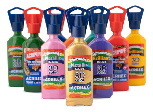 Pintura Acrilex Acripuff Para Tela X 35 Ml X Unidad