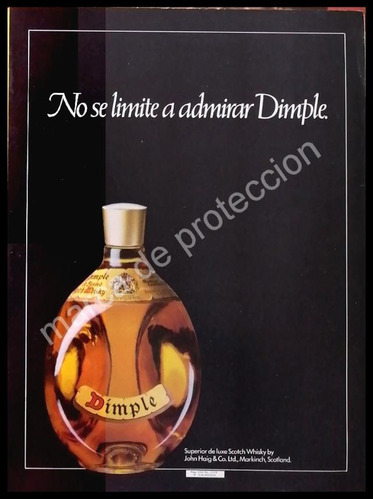 Cartel Publicitario Retro Whisky Dimple 1970s