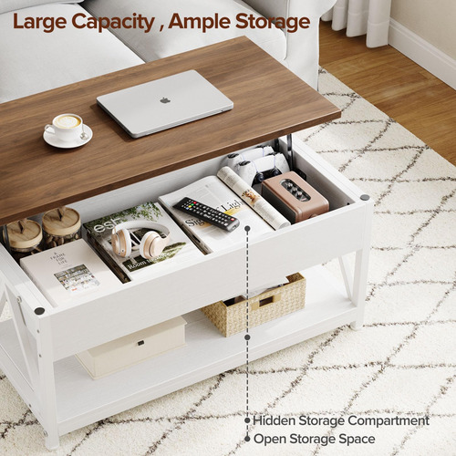 Memobarco Mesa De Centro Elevable Mesa Auxiliar Elevable Con