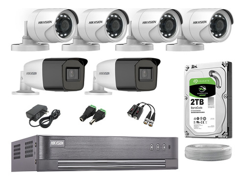 Cámaras Seguridad Exterior Kit 6 Varifocal Full Hd Disco 2tb