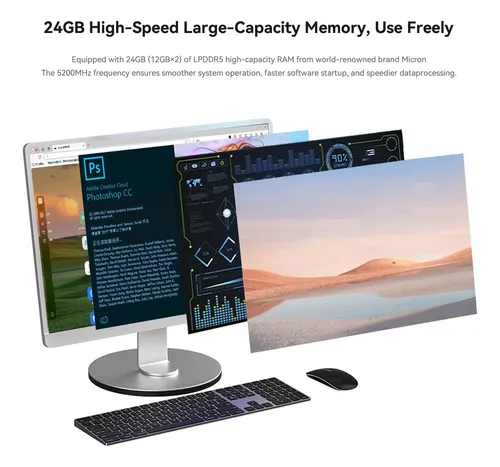 Beelink Mini Pc Eqi12, Core I3 12ª Gen, 24g Ram, 500g Ssd