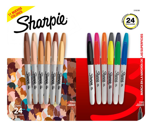 Plumones Permanentes Sharpie Punta Fina Earth Set De 24 Un