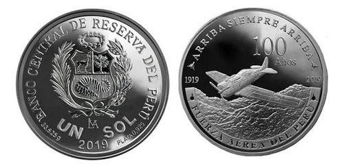 Moneda 100 Años De La Fuerza Aerea Del Perú 