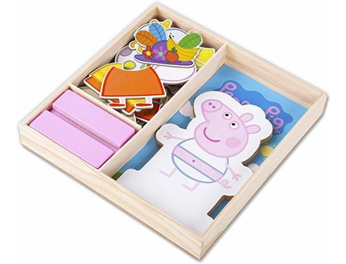 Peppa Pig De Madera Magnética De Vestir Puzzle (25 Piezas)