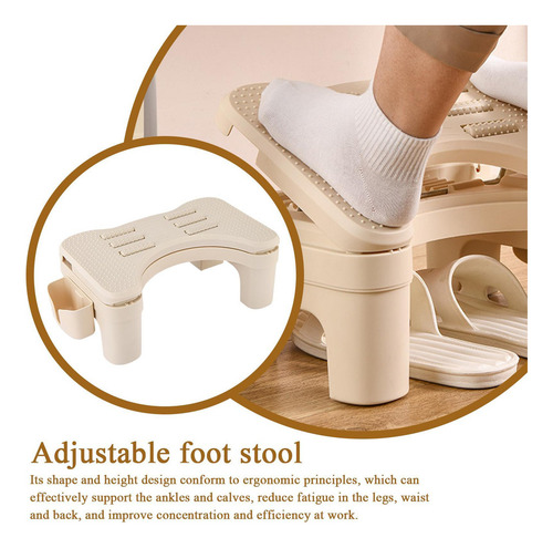 Reposapiés De Escritorio, Ergonómico Y Ajustable, Portátil