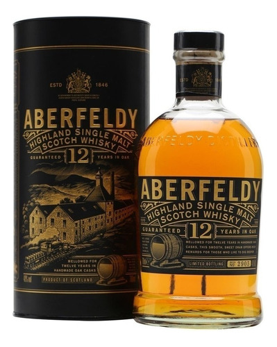 Aberfeldy Single Malt Whisky Single Malt 12 años 40%abv origen escocia 1 L Botella