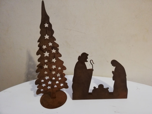 Imagen 6 de 7 de Pino Arbolito De Navidad De Apoyo En Chapa Oxidada