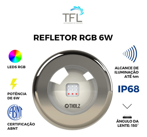 Kit Iluminação Piscina - Módulo 81w + 9 Leds Rgb 7,5w Tholz