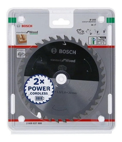 1x Disco De Sierra 165mm 36 Dientes Bosch Envio A Todo Chile