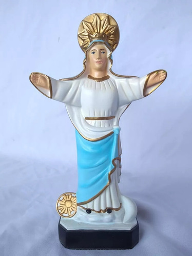Imagem De Nossa Senhora Medianeira 22 Cm Cor PIntura a mão