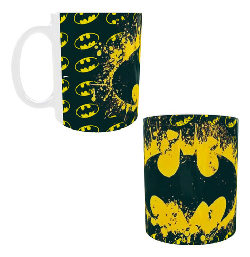 Taza Nueva Con Caja Dc Comics Batman Logo Amarillo