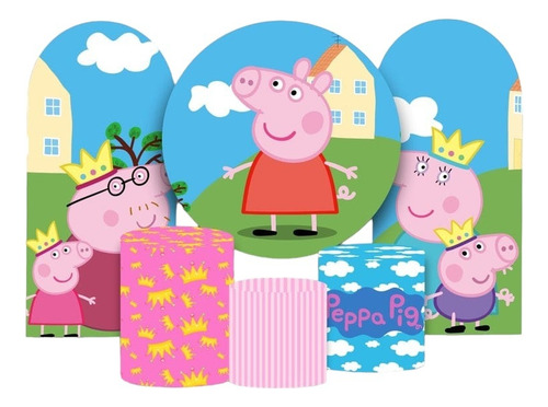 Funda Peppa Pig Tela Mampara 2m D, 3 Cilindros Y 2 Mampara