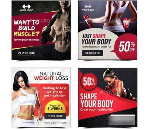 Pack De Flyers Banners Publicitarios Editables Fitness