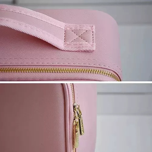 Bolsa De Maquillaje Con Espejo Y Luz, Organizador De Viaje [
