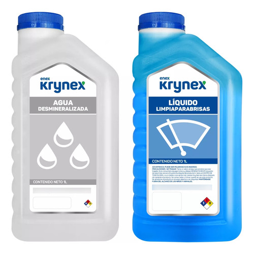 Agua Desmineralizada + Líquido Limpiaparabrisas Krynex