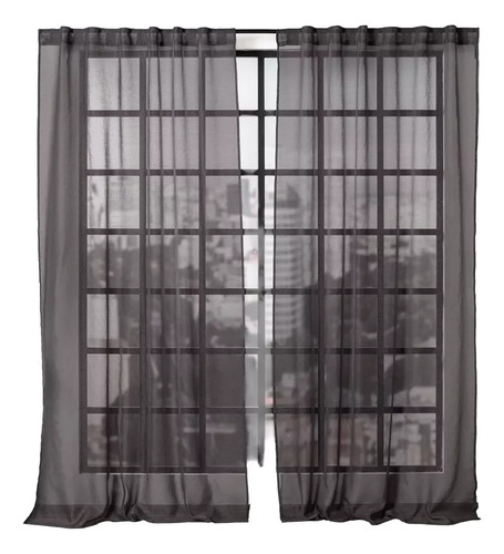 Juego De 2 Cortinas Translucidas Viena Oxford Vianney Textura Voile Larga 2.30m