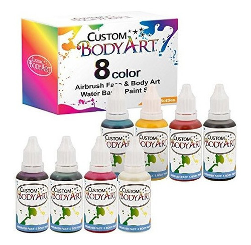 Custom Body Art - Aerógrafo Primario, 8 Oz, 8 Colores