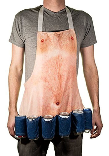 Mens Chest Beer Holder Bbq Apron