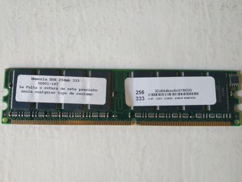 Memoria Ram Ddr 256mb 333mhz La Plata Dimm