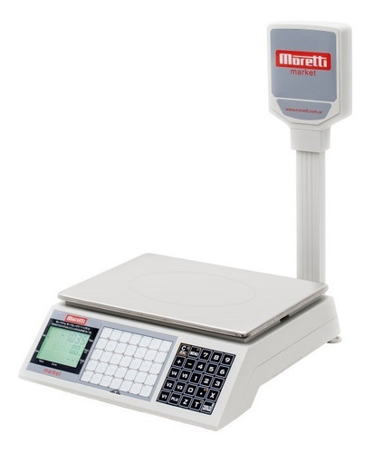 Imagen 1 de 1 de Balanza comercial digital Moretti Market  30kg con mástil 220V blanco 327 mm x 230 mm