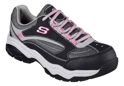 Zapatilla De Seguridad Mujer Skechers Biscoe Negro/fucsia