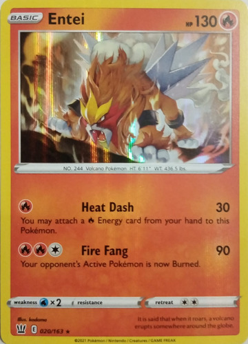 Pokémon Tcg Entei 020/163 Holo