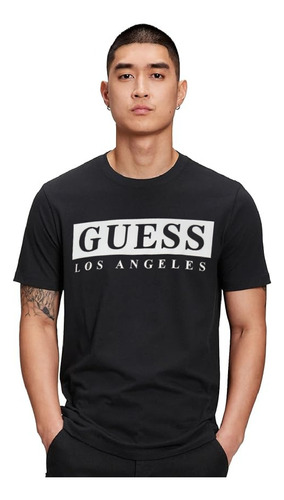 Playera De Hombre Guess Los Ángeles Manga Corta De Moda