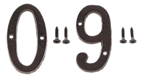 2x Placa De Número De De Hierro Forjado Diy Dígitos