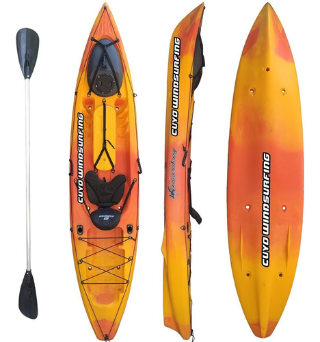 Imagen 2 de 8 de Combo N2 Kayak Kayaxion Dorado Chaleco Asiento Tambuch Pesca