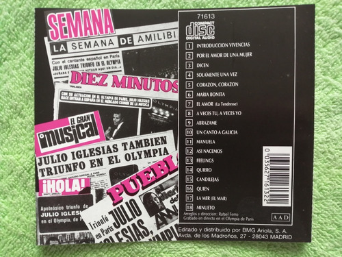 Eam Cd Julio Iglesias En Directo En El Olympia De Paris 1976