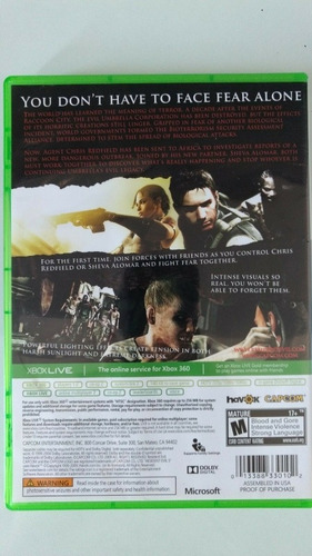 Resident Evil 5 Original Xbox 360 Xbox One