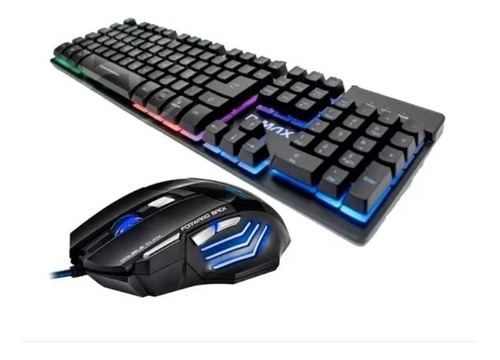 Kit Teclado Gamer Semi Mecânico Iluminado Luz Rgb Mouse Usb