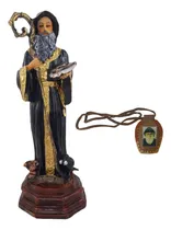 Comprar Figura San Benito Resina 40 Cm + Escapulario San Benito Piel