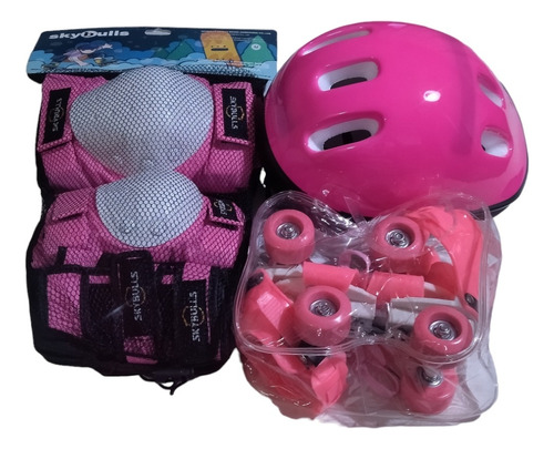 Patines + Casco + Protección Para Bicicleta Skate Monopatín