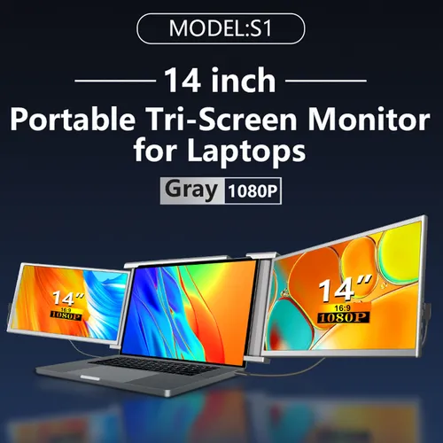 Monitor Fhd Para Portátil De 14 Pulgadas, Pantallas De Expan