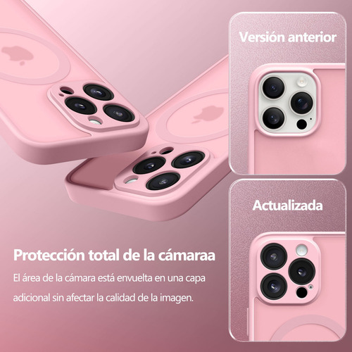 Funda Compatible Magsafe Para iPhone Serie,iPhone 16/15/14/13 Case Protección Completa La Cámara Translúcido Mate Delgad