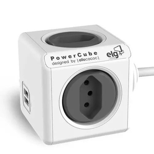 Adaptador De Tomada Power Cube Extended 4 Tomadas Bivolt Usb