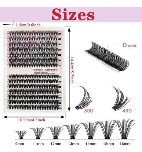 Kit De Extensión De Pestañas, Mezcla 30d 40d Con Unión Y
