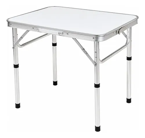 Mesa Dobrável Portátil Vira Maleta Camping Praia 60x45cm Branco
