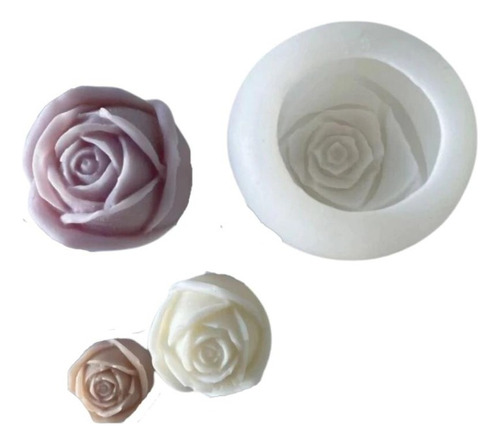 Molde Silicona Vela Flor Rosa Redonda 3d 6cm